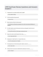 CPR Final Exam Review Questions and Answers Graded A