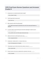 CPR Final Exam Review Questions and Answers Graded A