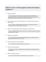 FBS157 Exam 3-Interrogation (latest  Semester) Graded A+