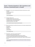 Exam 1 Practice Questions 100+ Questions and Answers Guaranteed pass A Graded