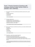 Exam 1 Practice Questions Questions with complete solutions Latest Version 2024( A+ GRADED 100% VERIFIED).