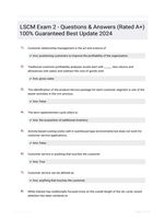 LSCM Exam 2 - Questions & Answers (Rated A+) 100% Guaranteed Best Update 2024