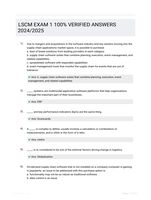 LSCM EXAM 1 100% VERIFIED ANSWERS  2024/2025