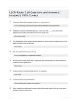 LSCM Exam 2 Test Updated Questions and Answers (Verified Answers)