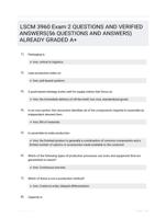 LSCM 3960 Exam 2 QUESTIONS AND VERIFIED  ANSWERS(56 QUESTIONS AND ANSWERS) ALREADY GRADED A+
