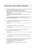 LSCM EXAM 1 WITH CORRECT  ANSWERS