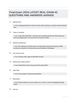 Final Exam 2024 LATEST   REAL EXAM 42 QUESTIONS AND ANSWERS |AGRADE