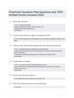 Final Exam Question Prep Questions and 100% Verified Correct Answers 2024