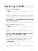 BCIS Exam #1 Review Questions
