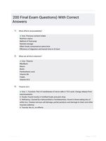 200 Final Exam Questions) With Correct Answers