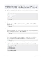 NTDT EXAM 1 - Arts Questions and Answers