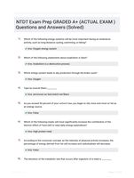 NTDT Exam Prep GRADED A+ (ACTUAL EXAM ) Questions and Answers (Solved)