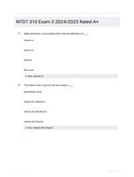NTDT 310 Exam 3 2024/2025 Rated A+