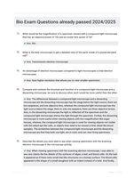 Bio Exam Questions already passed 2024/2025