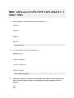 NTDT 310 Exam 3 2024/2025  100%  COMPLETE SOLUTIONS