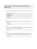NTDT EXAM 1 Review Questions & Answers (RATED A+)