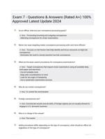 Exam 7 - Questions & Answers (Rated A+) 100% Approved Latest Update 2024