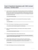 Exam 4 Questions Questions with 100% Correct Answers | Verified 2024