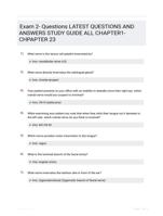 Exam 2- Questions  LATEST  QUESTIONS AND ANSWERS STUDY GUIDE ALL  CHAPTER1-CHPAPTER 23