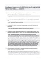 Bio Exam Questions QUESTIONS AND ANSWERS VERIFIED 100% ( A SCORE)