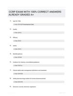 CCRP EXAM WITH 100% CORRECT ANSWERS ALREADY GRADED A+