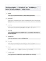 NUR 661 Exam 2 - Maryville WITH VERIFIED SOLUTIONS ALREADY GRADED A+