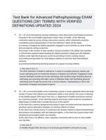 Test Bank for Advanced Pathophysiology EXAM QUESTIONS (281 TERMS) WITH VERIFIED DEFINITIONS UPDATED 2024