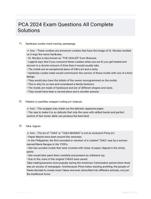 PCA 2024 Exam Questions All Complete Solutions