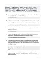 ATI ATI FUNDAMENTALS PROCTORED 2023 NEWEST ACTUAL EXAM ALL 70 QUESTIONS AND CORRECT ANSWERS|ALREADY GRADED A+