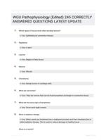 WGU Pathophysiology (Edited) 245 CORRECTLY ANSWERED QUESTIONS LATEST UPDATE