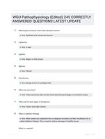 WGU Pathophysiology (Edited) 245 CORRECTLY ANSWERED QUESTIONS LATEST UPDATE