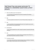 Wall Street Prep real estate technicals 78 CORRECTLY ANSWERED QUESTIONS LATEST UPDATE