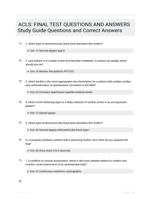 ACLS: FINAL TEST QUESTIONS AND ANSWERS Study Guide Questions and Correct Answers