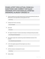 EXAM LATEST 2024 ACTUAL EXAM ALL QUESTIONS AND CORRECT DETAILED ANSWERS WITH RATIONALES (VERIFIED ANSWERS) |ALREADY GRADED A+