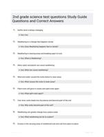2nd grade science test questions Study Guide Questions and Correct Answers