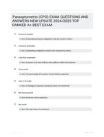 Paraoptometric (CPO) EXAM QUESTIONS AND ANSWERS NEW UPDATE 2024/2025 TOP RANKED A+ BEST EXAM