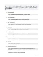 Paraoptometric (CPO) Exam 2024/2025   already graded   A+