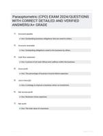Paraoptometric (CPO) EXAM 2024/QUESTIONS WITH CORRECT DETAILED AND VERIFIED ANSWERS/A+ GRADE