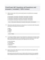 Final Exam MC Questions all Questions and Answers ( Included ) 100% Correct