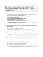 OB exam with hw questions - Questions & Answers (Rated A+) 100% Approved Latest Update 2024