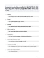 hosa biomedical debate EXAM QUESTIONS (30 TERMS) WITH VERIFIED DEFINITIONS UPDATED 2024