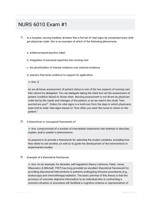 NURS 6010 Exam #1