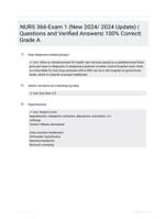 NURS 366-Exam 1 (New 2024/ 2024 Update) | Questions  and Verified Answers| 100% Correct| Grade A
