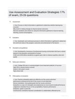 Use Assessment and Evaluation Strategies 17% of exam, 25-26 questions