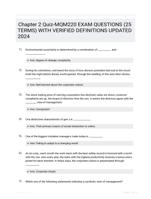 Chapter 2 Quiz-MQM220 EXAM QUESTIONS (25 TERMS) WITH VERIFIED DEFINITIONS UPDATED 2024