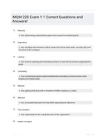 MQM 220 Exam 1 1 Correct Questions and Answers!