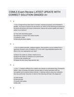 CSMLS Exam Review LATEST UPDATE WITH CORRECT SOLUTION GRADED A+