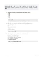 CSMLS MLA Practice Test 1 Study Guide Rated A+