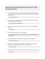 Nursing Home Administrator Exam with 100% correct Answers