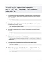 Nursing Home Administrator EXAMS  QUESTIONS AND ANSWERS 100% VERIFED ANSWERS A+